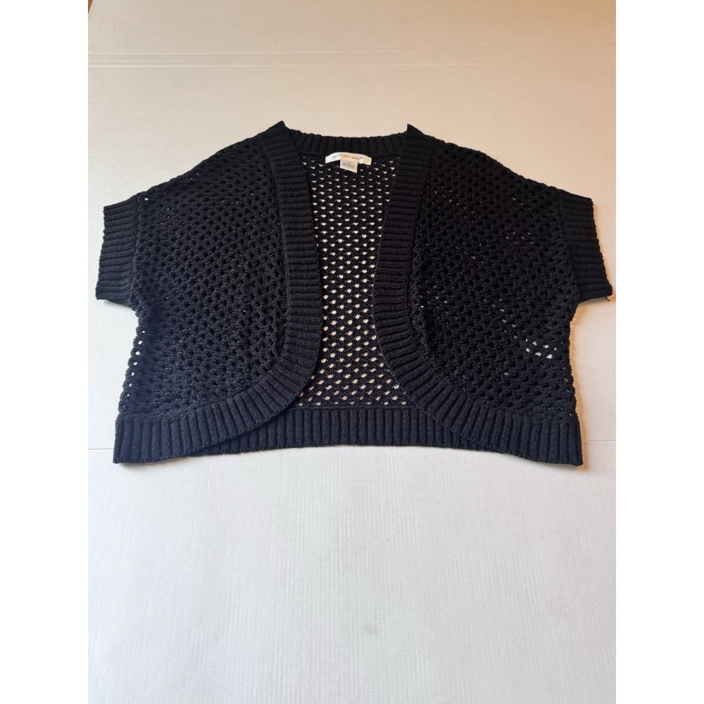 August Silk Ladies Crochet Shrug Size Medium Black